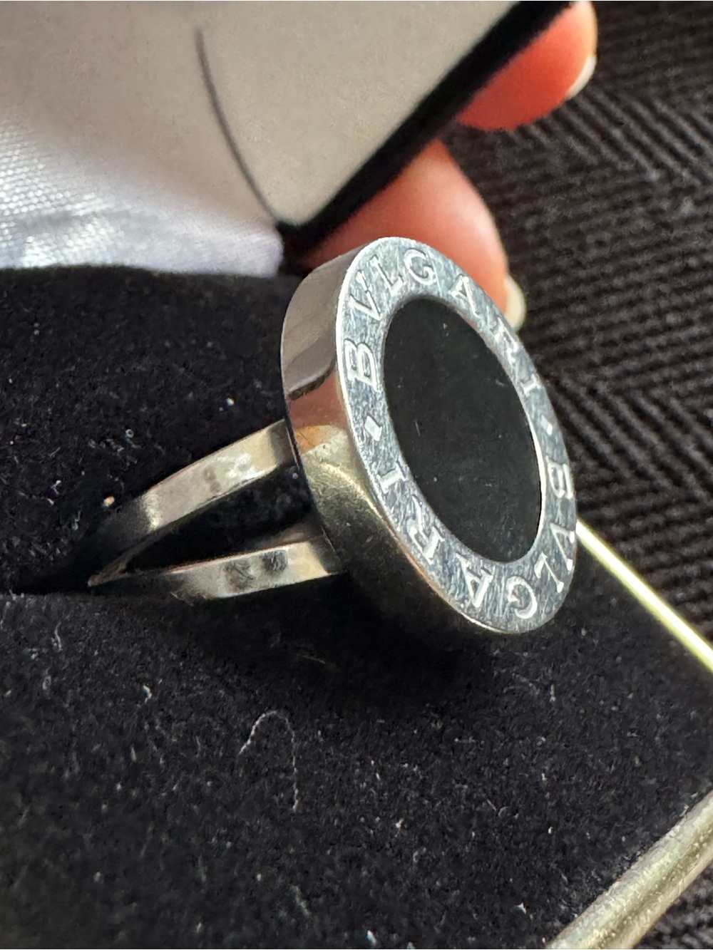 Black Center Stainless Steel Fashion Ring Women size 6.5 - Picture 11 of 11